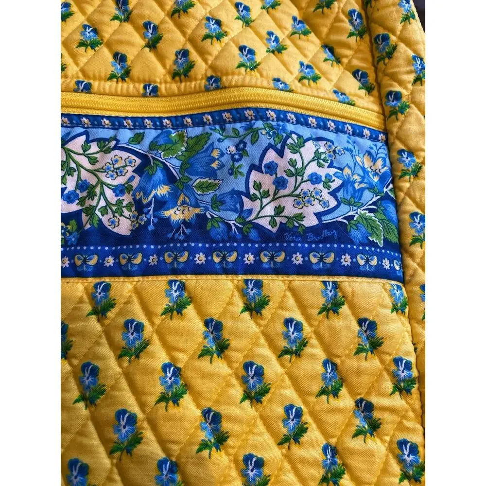 Vera Bradley Retired Katherine Yellow Blue Hanging Garment Travel Bag